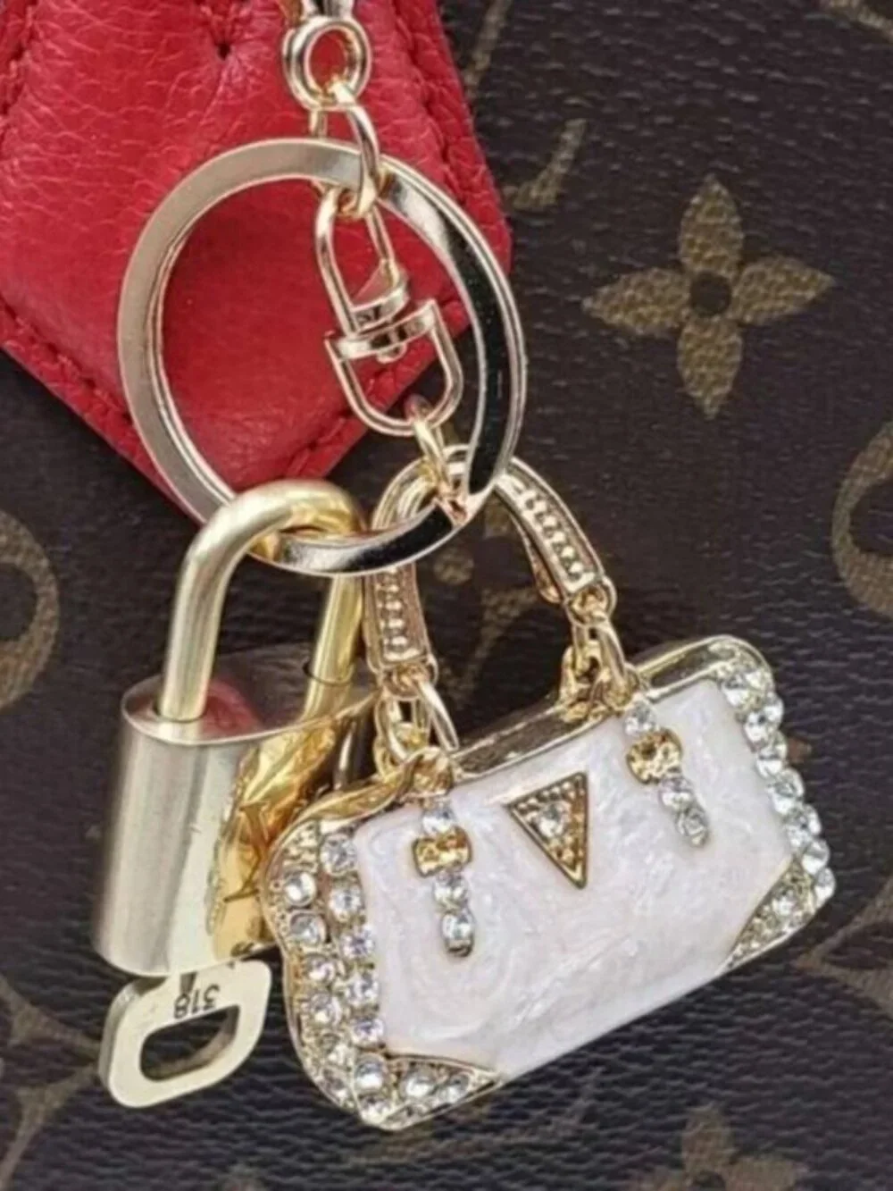 Authentic Louis Vuitton Gold Padlock 🔒 Key Set w/ Bag Charm
